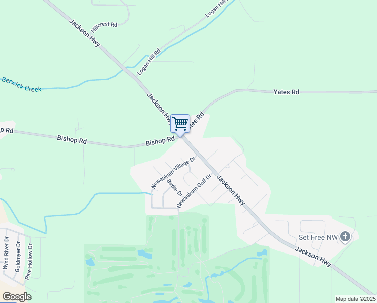 map of restaurants, bars, coffee shops, grocery stores, and more near 108 Newaukum Village Drive in Chehalis