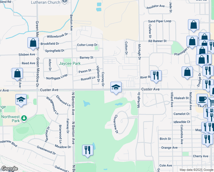 map of restaurants, bars, coffee shops, grocery stores, and more near 500 West Custer Avenue in Helena