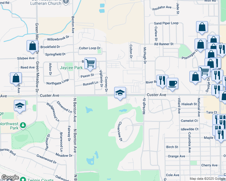 map of restaurants, bars, coffee shops, grocery stores, and more near 500 West Custer Avenue in Helena