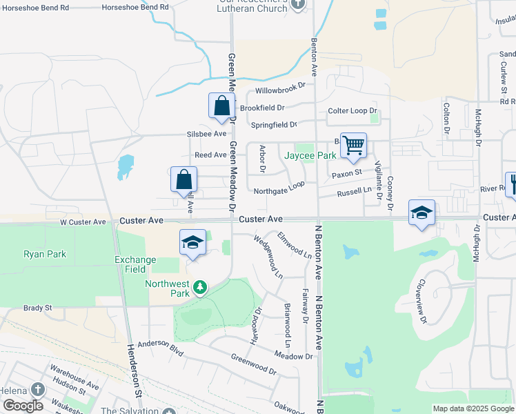 map of restaurants, bars, coffee shops, grocery stores, and more near 3034 Canby Way in Helena