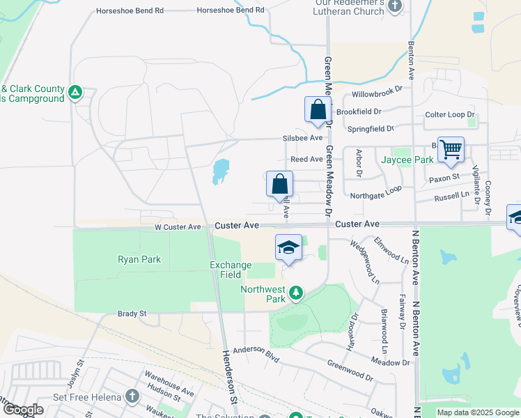 map of restaurants, bars, coffee shops, grocery stores, and more near 55 Dunbar Avenue in Helena