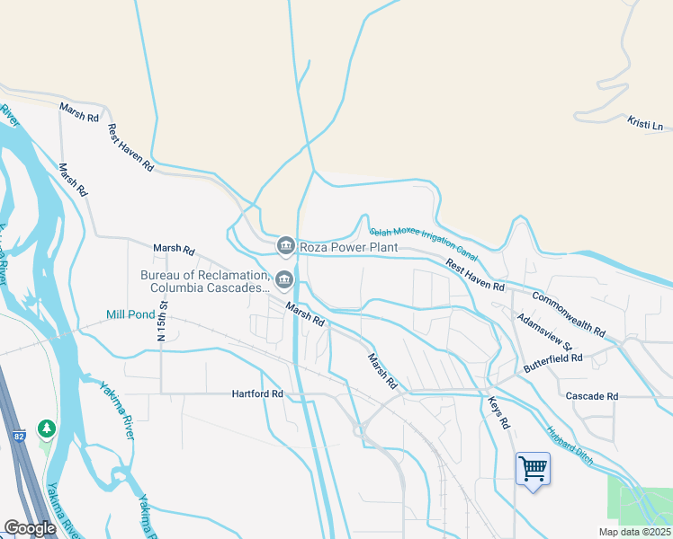 map of restaurants, bars, coffee shops, grocery stores, and more near 2382-2488 Rest Haven Road in Yakima