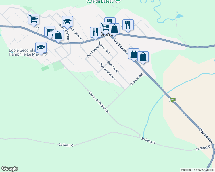 map of restaurants, bars, coffee shops, grocery stores, and more near 435 Rue Marcel Faucher in Sainte-Croix