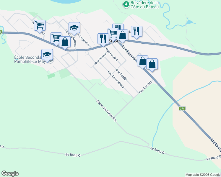 map of restaurants, bars, coffee shops, grocery stores, and more near 397 Rue Marcel Faucher in Sainte-Croix