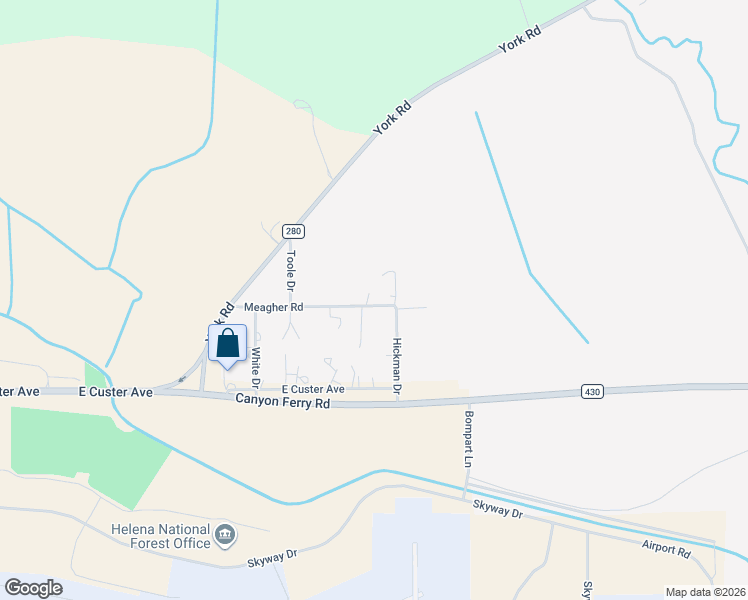 map of restaurants, bars, coffee shops, grocery stores, and more near 2118 Meagher Road in Helena