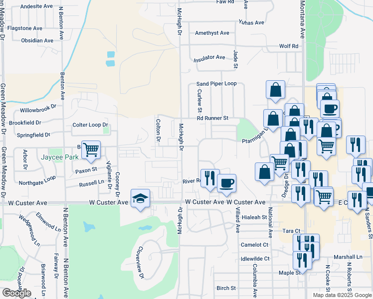 map of restaurants, bars, coffee shops, grocery stores, and more near 757 Ptarmigan Ln in Helena