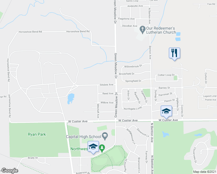 map of restaurants, bars, coffee shops, grocery stores, and more near 115 Silsbee Avenue in Helena