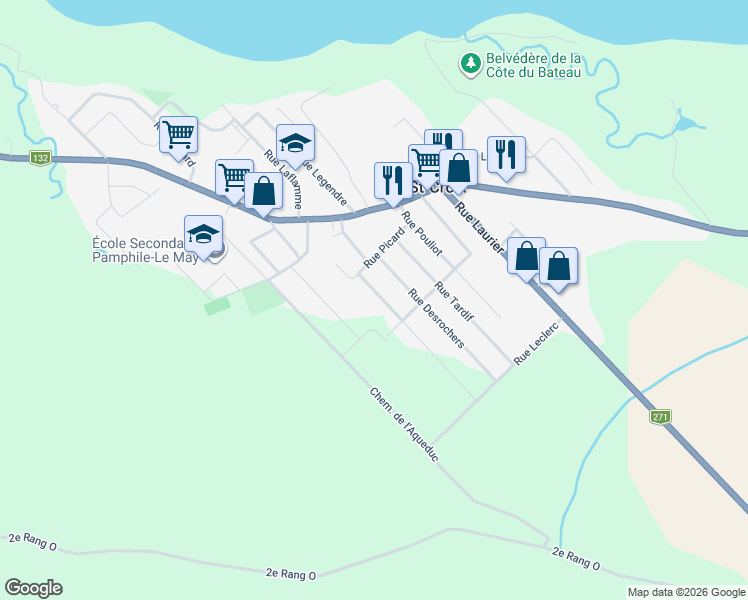 map of restaurants, bars, coffee shops, grocery stores, and more near 245 Rue Marcel Faucher in Sainte-Croix