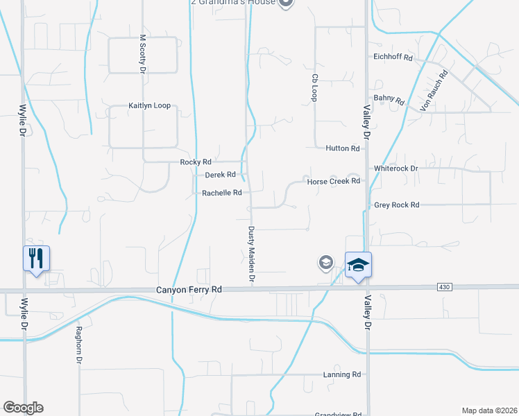 map of restaurants, bars, coffee shops, grocery stores, and more near 3318 Horse Creek Road in Helena