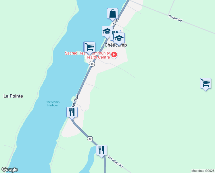 map of restaurants, bars, coffee shops, grocery stores, and more near in Chéticamp