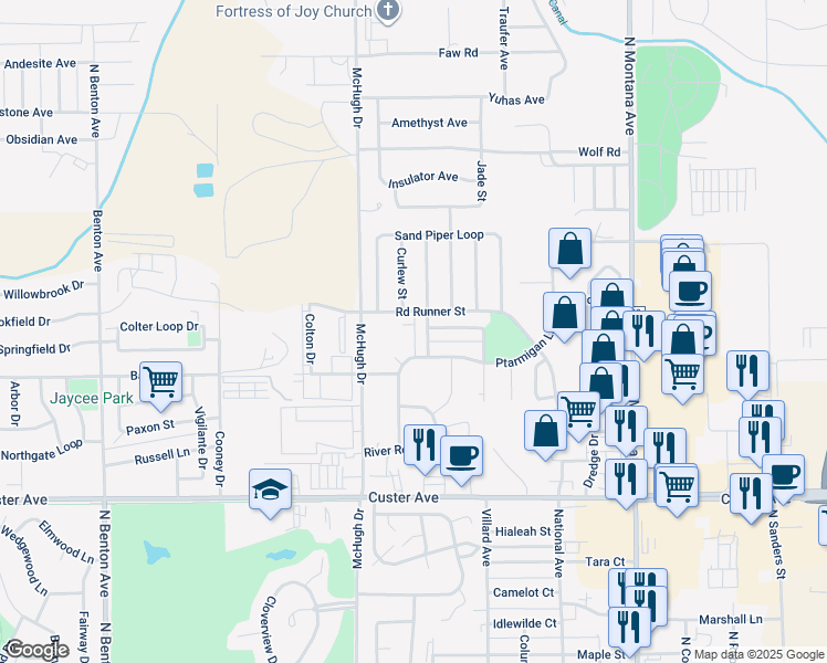 map of restaurants, bars, coffee shops, grocery stores, and more near 3400 Blackhawk Street in Helena
