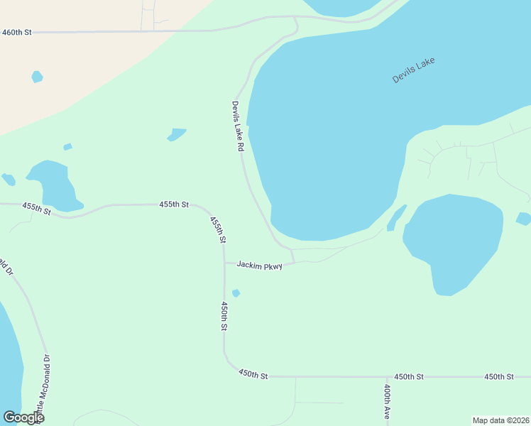 map of restaurants, bars, coffee shops, grocery stores, and more near 45608 Devils Lake Road in Perham