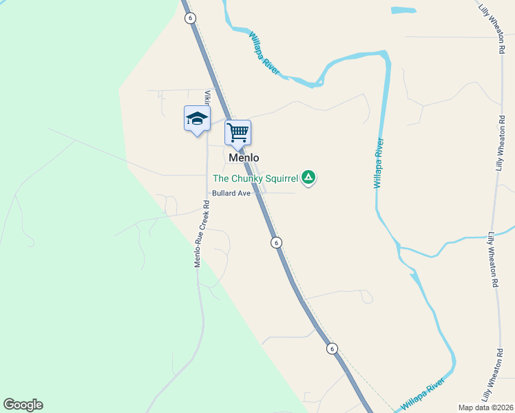 map of restaurants, bars, coffee shops, grocery stores, and more near 1024 Washington 6 in Raymond