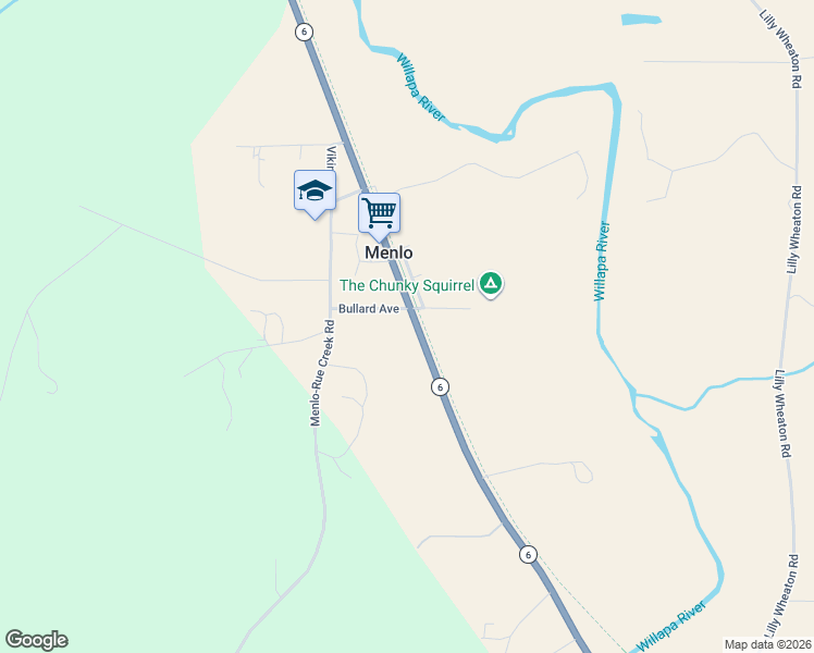 map of restaurants, bars, coffee shops, grocery stores, and more near 1024 Washington 6 in Raymond