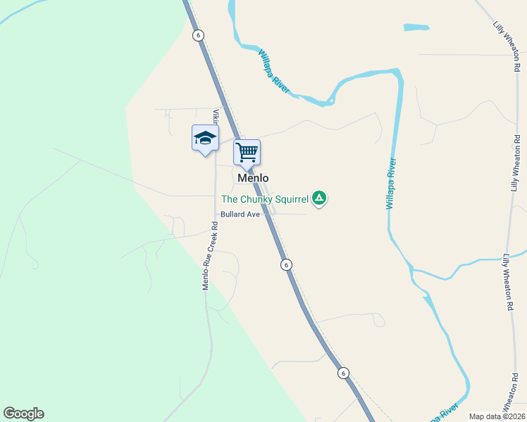 map of restaurants, bars, coffee shops, grocery stores, and more near 1024 Washington 6 in Raymond