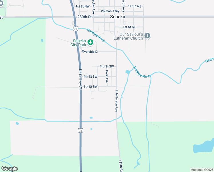 map of restaurants, bars, coffee shops, grocery stores, and more near 202 5th Street Southwest in Sebeka