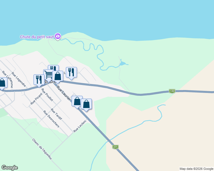 map of restaurants, bars, coffee shops, grocery stores, and more near 5938 Rue Principale in Sainte-Croix