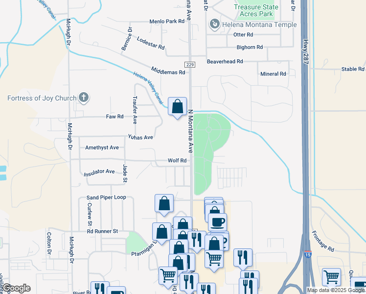 map of restaurants, bars, coffee shops, grocery stores, and more near 3650 N Montana Ave in Helena