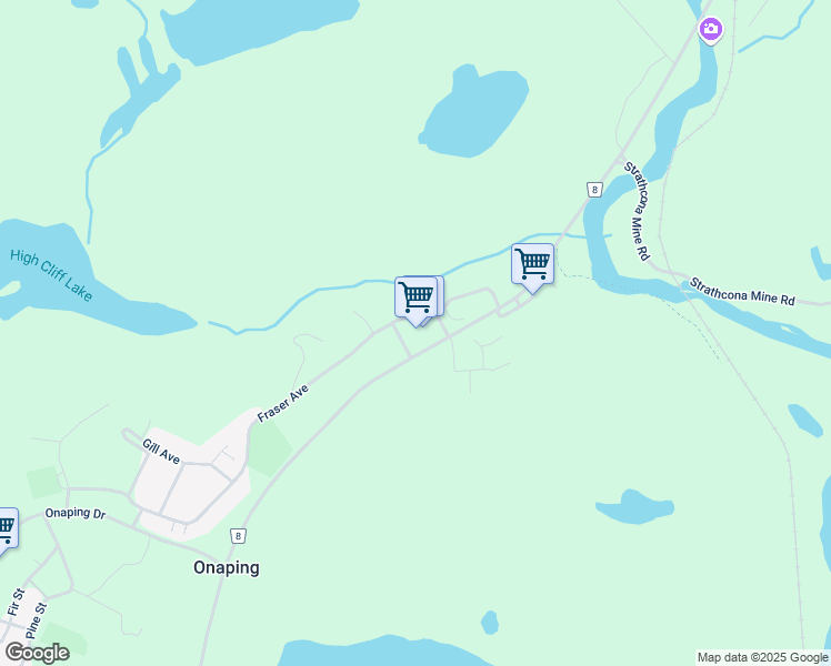map of restaurants, bars, coffee shops, grocery stores, and more near 8 Saint James Street in Onaping