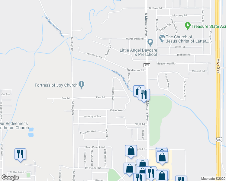 map of restaurants, bars, coffee shops, grocery stores, and more near 3976 Traufer Avenue in Helena