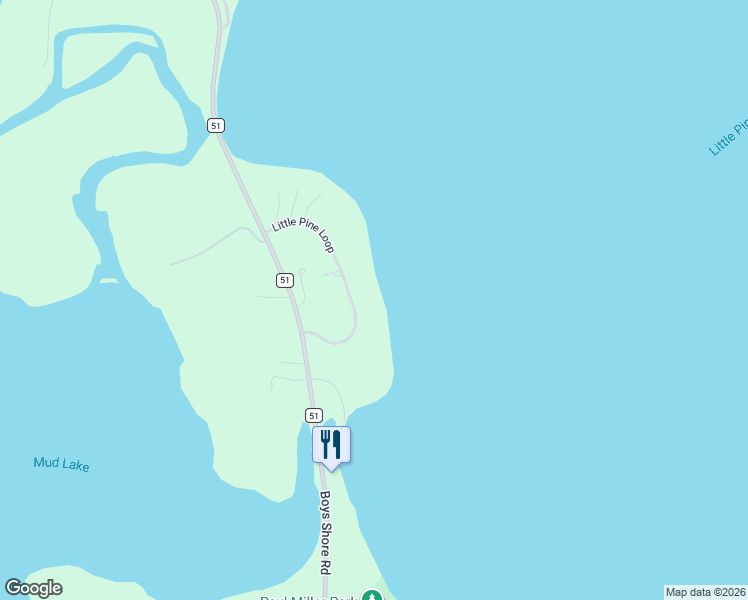 map of restaurants, bars, coffee shops, grocery stores, and more near 46114 Little Pine Loop in Perham