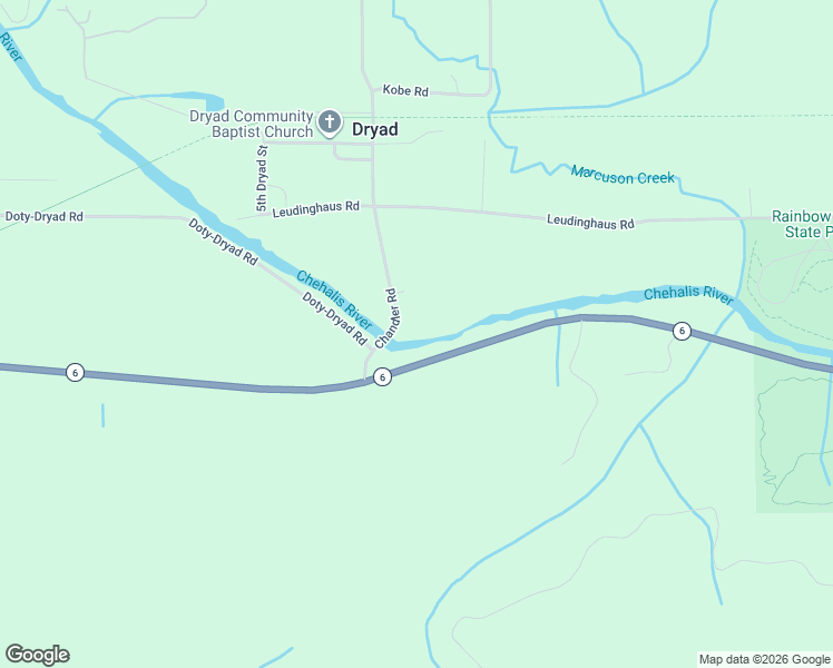 map of restaurants, bars, coffee shops, grocery stores, and more near 118 Chandler Road in Chehalis