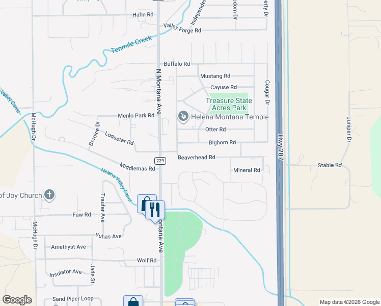 map of restaurants, bars, coffee shops, grocery stores, and more near 1336 Beaverhead Road in Helena