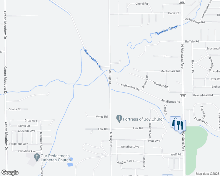 map of restaurants, bars, coffee shops, grocery stores, and more near 3980 McHugh Drive in Helena