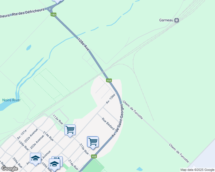 map of restaurants, bars, coffee shops, grocery stores, and more near Rue de Clova in Shawinigan