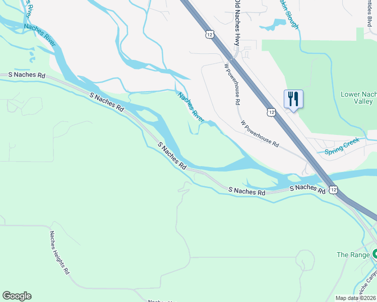 map of restaurants, bars, coffee shops, grocery stores, and more near 577 South Naches Road in Yakima
