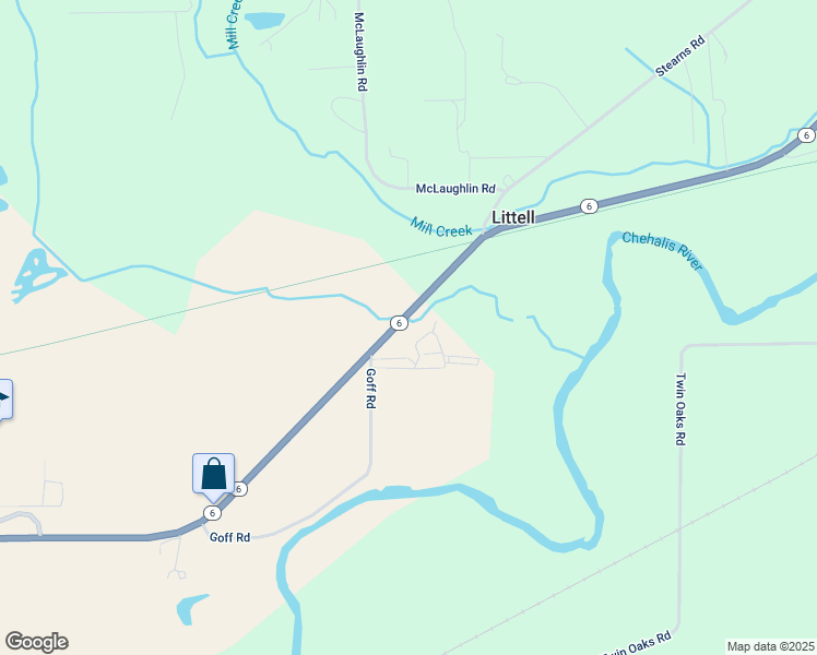 map of restaurants, bars, coffee shops, grocery stores, and more near 101 Goff Road in Chehalis