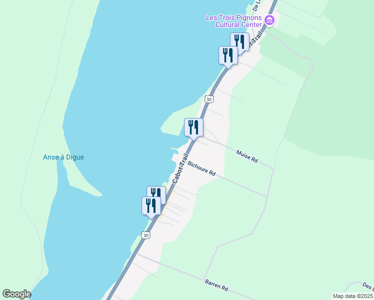 map of restaurants, bars, coffee shops, grocery stores, and more near 15409 Cabot Trail in Petit Étang