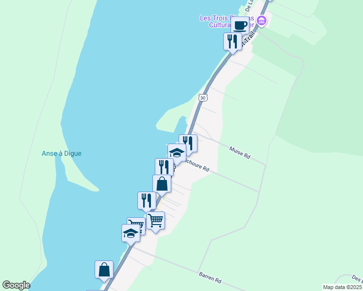 map of restaurants, bars, coffee shops, grocery stores, and more near 15409 Cabot Trail in Petit Étang