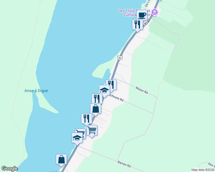 map of restaurants, bars, coffee shops, grocery stores, and more near 15411 Cabot Trail in Petit Étang