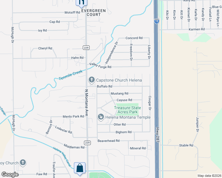 map of restaurants, bars, coffee shops, grocery stores, and more near 1376 Mustang Road in Helena
