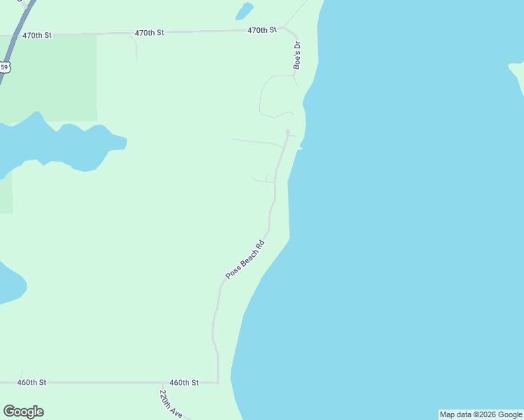 map of restaurants, bars, coffee shops, grocery stores, and more near 46542 Poss Beach Road in Pelican Rapids
