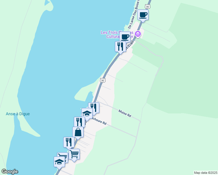 map of restaurants, bars, coffee shops, grocery stores, and more near 17 De Susanne Road in Chéticamp