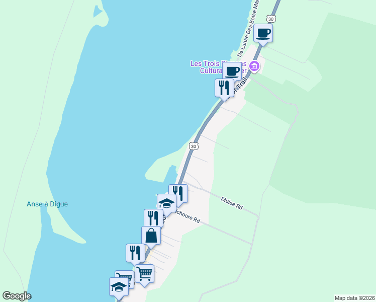 map of restaurants, bars, coffee shops, grocery stores, and more near 15481 Cabot Trail in Chéticamp