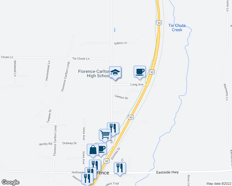 map of restaurants, bars, coffee shops, grocery stores, and more near 5403 Helen Court in Florence