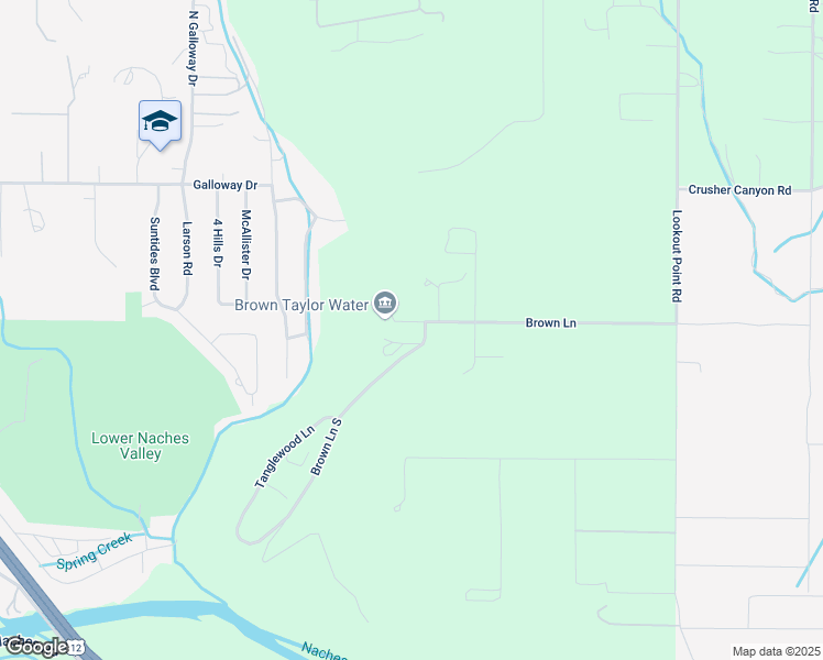 map of restaurants, bars, coffee shops, grocery stores, and more near 480 Brown Lane in Selah