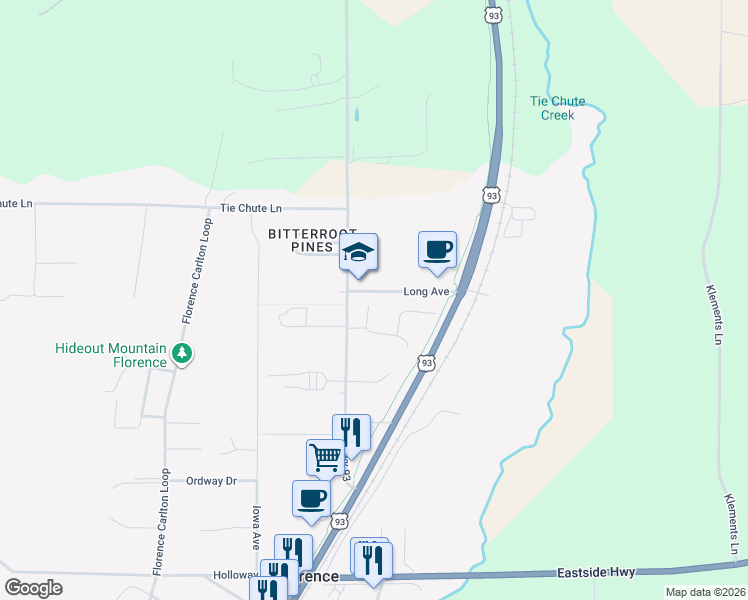 map of restaurants, bars, coffee shops, grocery stores, and more near 5403 Helen Ct in Florence