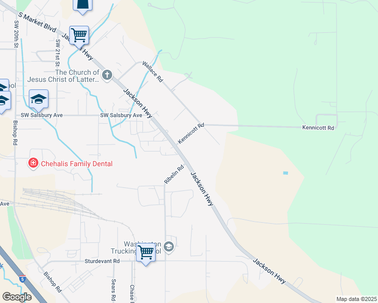 map of restaurants, bars, coffee shops, grocery stores, and more near 2470 Jackson Highway in Chehalis