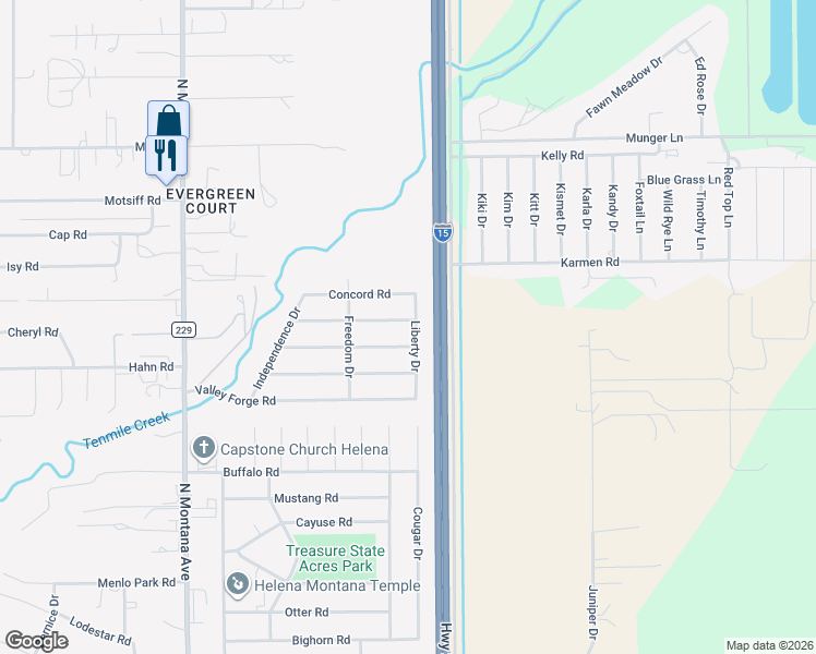 map of restaurants, bars, coffee shops, grocery stores, and more near 1595 Lexington Road in Helena