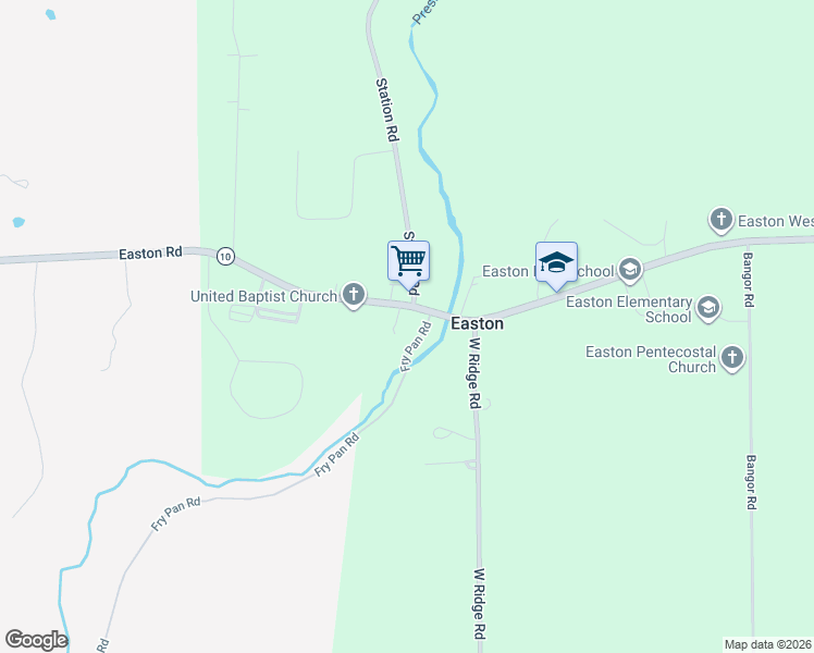 map of restaurants, bars, coffee shops, grocery stores, and more near 83 Center Road in Easton