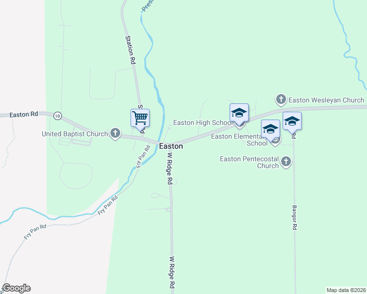 map of restaurants, bars, coffee shops, grocery stores, and more near in Easton