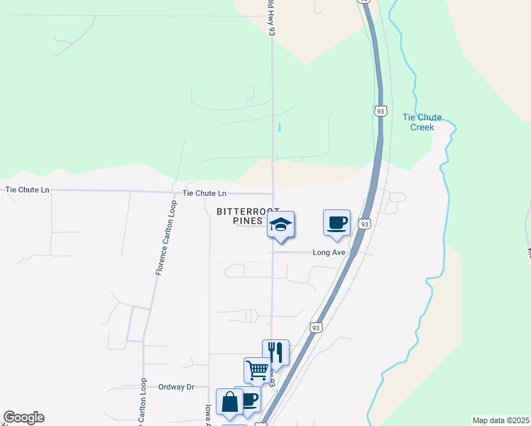 map of restaurants, bars, coffee shops, grocery stores, and more near 5602 Old US Highway 93 in Florence