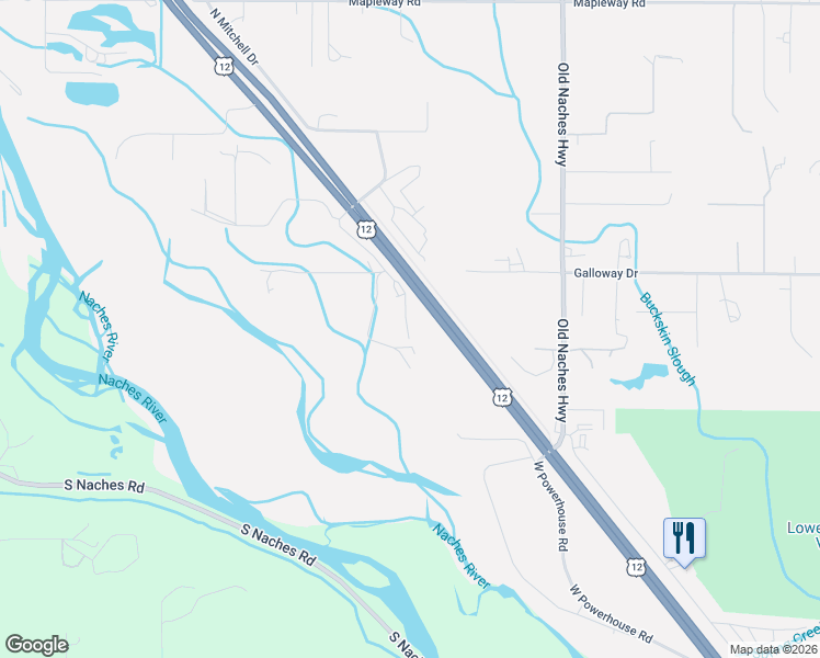 map of restaurants, bars, coffee shops, grocery stores, and more near 143 South Mitchell Drive in Yakima