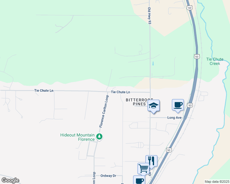 map of restaurants, bars, coffee shops, grocery stores, and more near 287 Tie Chute Lane in Florence