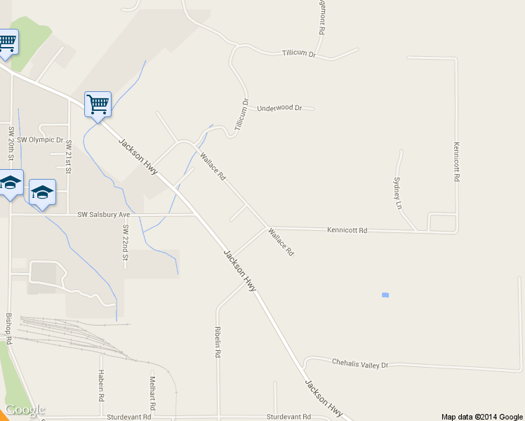 map of restaurants, bars, coffee shops, grocery stores, and more near 183 Wallace Road in Chehalis