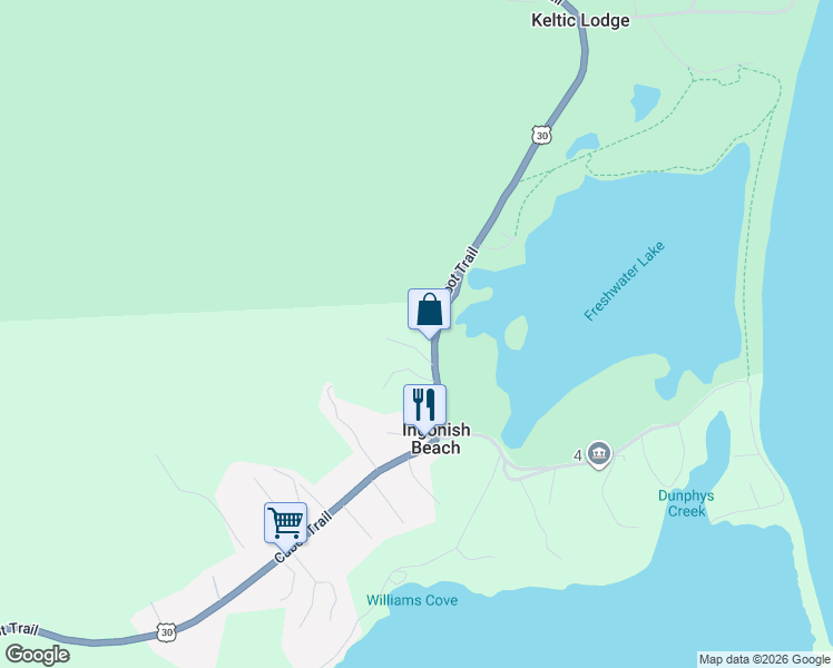 map of restaurants, bars, coffee shops, grocery stores, and more near 37706 Cabot Trail in Ingonish Beach